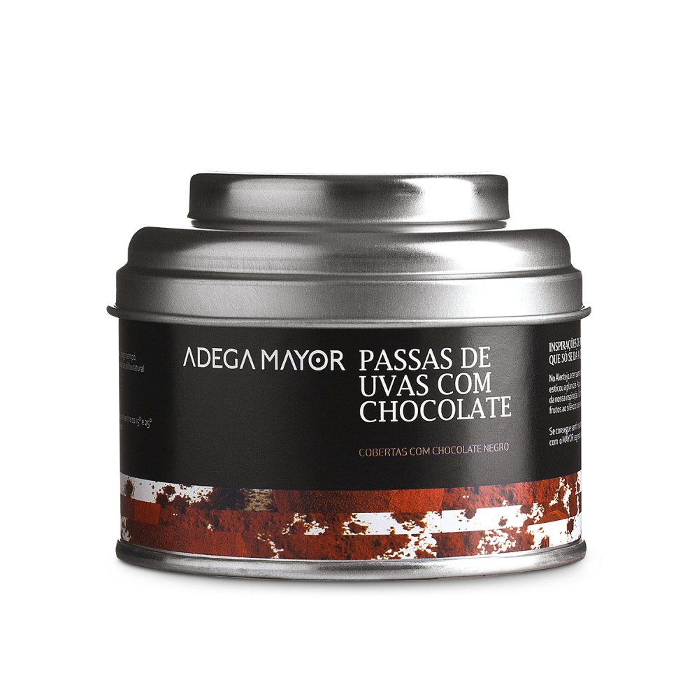 Passas de uvas cobertas com chocolate